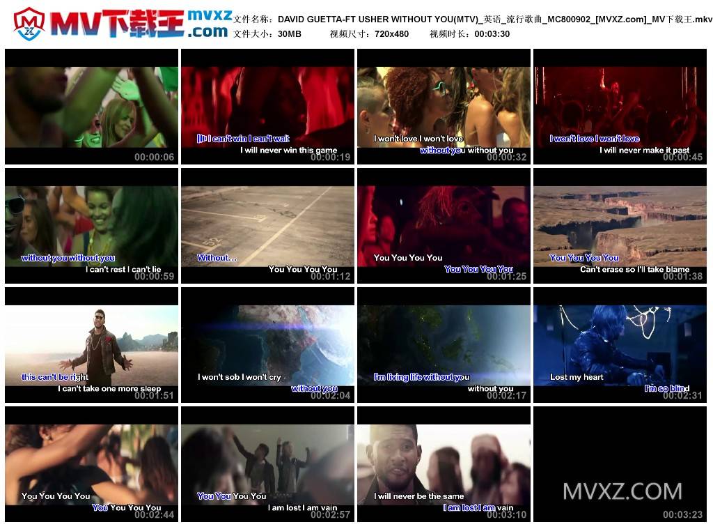 DAVID GUETTA-FT USHER WITHOUT YOU(MTV)_英语_流行歌曲_MC800902